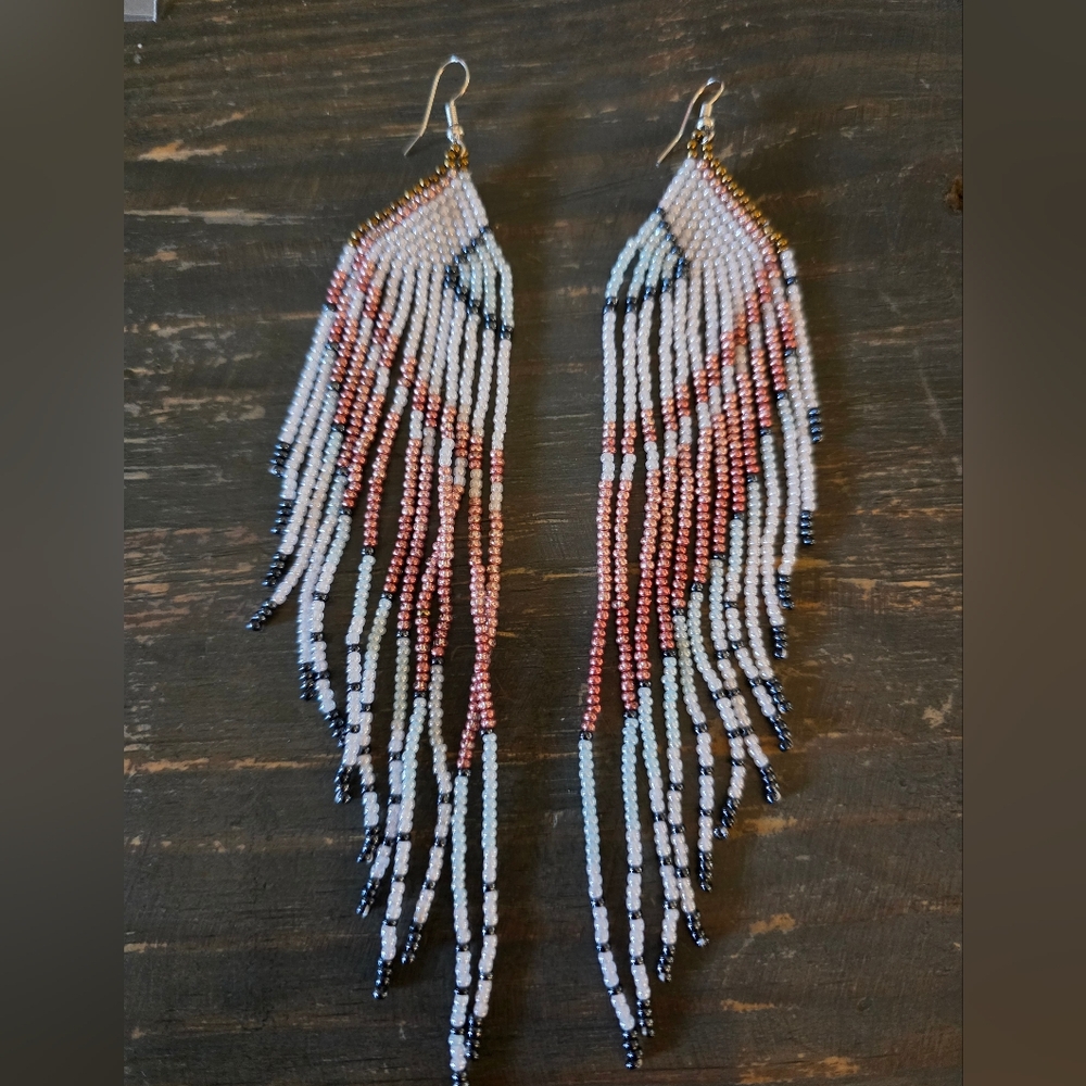 Beaded Fringe Earrings GORGEOUS!!! NWOT